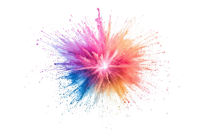 A vibrant explosion of colors radiates outward, creating a dynamic and artistic burst effect that captures attention. png
