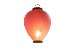 A glowing red lantern with a traditional design, radiating light and warmth. png