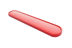 A sleek, elongated red object with rounded edges, resembling a modern design element. png