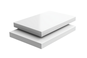 Two stacked white rectangular panels, featuring a smooth surface and textured edges, showcasing a minimalistic design. png