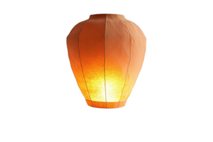 An elegant lantern glowing warmly, featuring a round shape and delicate folds, perfect for creating a cozy ambiance. png