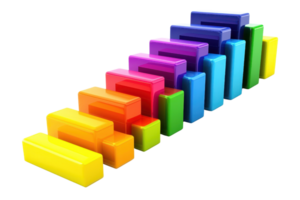 A vibrant arrangement of colorful rectangular blocks, each varying in size and hue, creating a visually appealing gradient. png