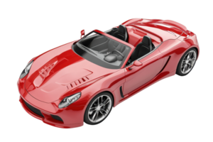 A sleek red sports car with a convertible design and stylish curves, emphasizing speed and luxury. png