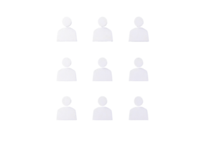 A grid of nine simplified human figures, arranged in three rows, each represented in a minimalist style. png