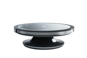 A sleek, modern rotating display stand designed for showcasing items with an elegant finish. png