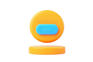 A vibrant orange circular object with a blue rectangular feature, creating an eye-catching design. png