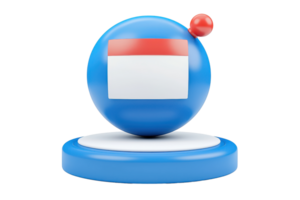 A colorful round object featuring a label and a small red dot on top, resting on a circular base. png