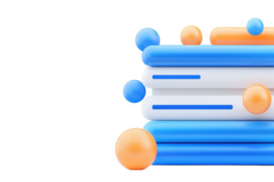 A collection of colorful spheres and elongated shapes arranged in a dynamic composition, showcasing a modern, abstract design. png