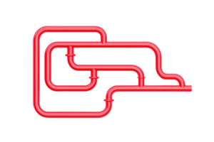 A vibrant neon sign featuring intertwined red tubing, showcasing a dynamic and modern design. png