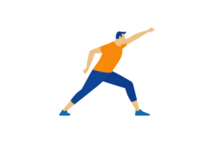 A dynamic figure in a powerful pose, emphasizing strength and determination. png