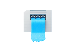 A blue liquid flows from a machine, creating an eye-catching visual effect. png