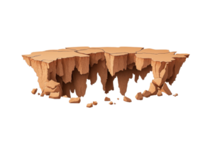 A rugged, rocky cliff edge with sharp formations and loose debris, suggesting a dramatic geological feature. png
