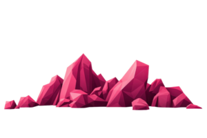 A cluster of jagged, pink geometric rocks arranged in a natural formation, showcasing sharp angles and vibrant color. png