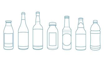 Beverage bottle outline illustration. Suitable for softdrink and beverage industry design element. vector