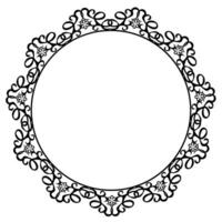 Beautiful round black frame in coassic style on a white background vector