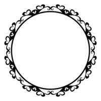 Classic black round frame with an original pattern on a white background vector
