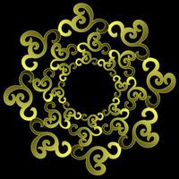 Beautiful patterned gold frame on a black background vector