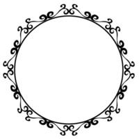 Classic black round frame on white background vector