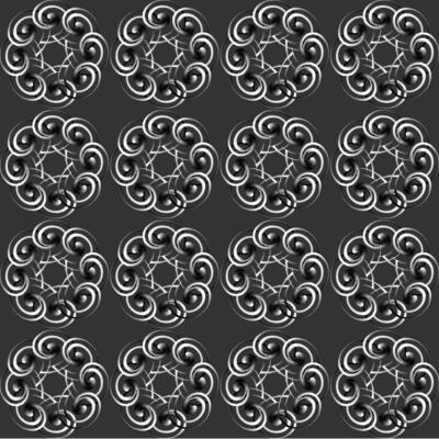 Monochrome seamless abstract pattern on gray background