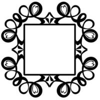 Original rectangular black frame decorated with an unusual pattern vector