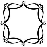 Original quadrangular classic frame in black on a white background decorated with an abstract pattern vector