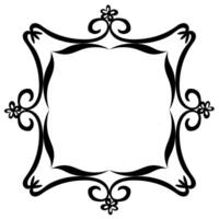 Original black rectangular frame of unusual shape on a white background decorated with an abstract pattern vector