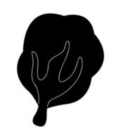 One tree in black and white colors. Clip art for your projects. vector