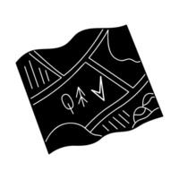 Hand drawn map in black and white colors. Clip art for your projects. vector