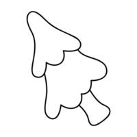 Doodle conifer in black outline. Clip art for your projects. vector