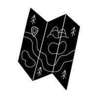 Doodle map in black and white colors. Clip art for your projects. vector