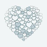 Stylized Heart with Multiple Hearts in the Center Illustration vector