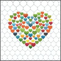 Heart with Many Hearts Inside Elegant Icon Design. vector