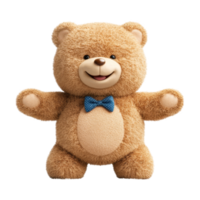 Cute teddy bear render icon digital art playful environment png