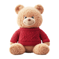 Cute teddy bear doll render in cozy room setting png