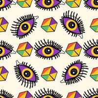 A Colorful Eye and Geometric Pattern Design that showcases artistic and creative elements vector