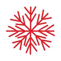 Illustration of a Christmas snowflake in the style of doodles with a red outline on a white background vector