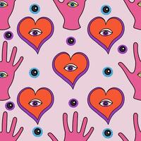 This is a vibrant design featuring a heart and eye pattern that stands out visually vector
