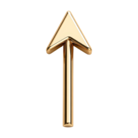 Golden rising arrow icon digital art modern design png