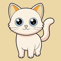 Cute cat with background vector