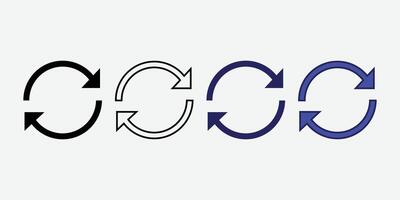 Refresh Icon . Rotate Icon Set. Research Sign. Restart Symbol. Reset Symbol Illustration. vector