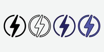 Thunder Icon . Power icon . Power Switch Icon. Electric power. Lightning Bolt Icon. vector