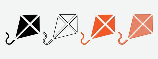kite Icon . Flying Kite Icon. Kite Symbol. vector