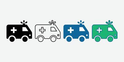 Ambulance Icon . Emergency Medical Car Icon. Medical Transport. Healthcare Icon. Emergency Car. vector