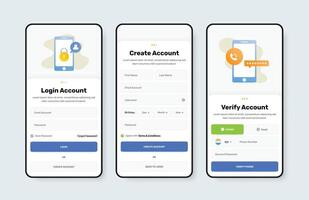 Modern professional account registration app interface form with minimalist illustration vector