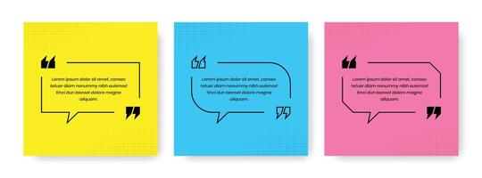Simple professional quote presentation social media post template set vector