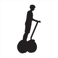 segway black silhouette on white background vector