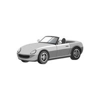 Shimmering Style Metallic Silver Convertible Ride vector