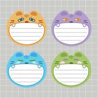 cats and kitten head character for memo design vector