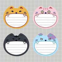 a cartoon of cat and kitten for notepads design vector