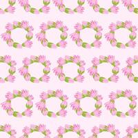 Easter wreaths of spring pink flowers in a seamless pattern vector